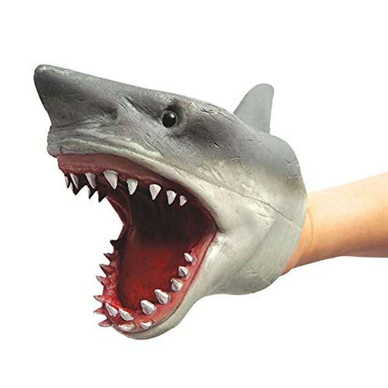 Big Game Toys~Shark Hand Puppet Soft Stretchy Rubber Jaws Baby Shark  Realistic 6 Inch Great White New