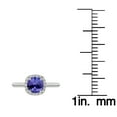 thumbnail image 5 of 14k Solid White Gold Round Natural Tanzanite and Natural Diamond Halo Birthstone Engagement Ring, 5 of 6