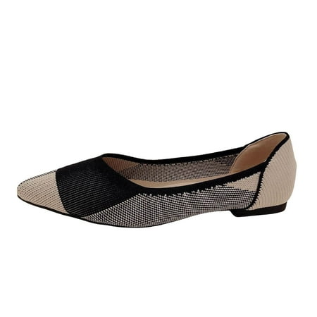 Oyedens Womens Dress Shoes Fashion Pointed Toe Ladies Formal Slip on Dressy Flats Office Business Shoes