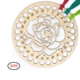 thumbnail image 3 of 3 Pack Wooden Embroidery Floss Organizer Cross Holder Storage Tool Rose, 3 of 8