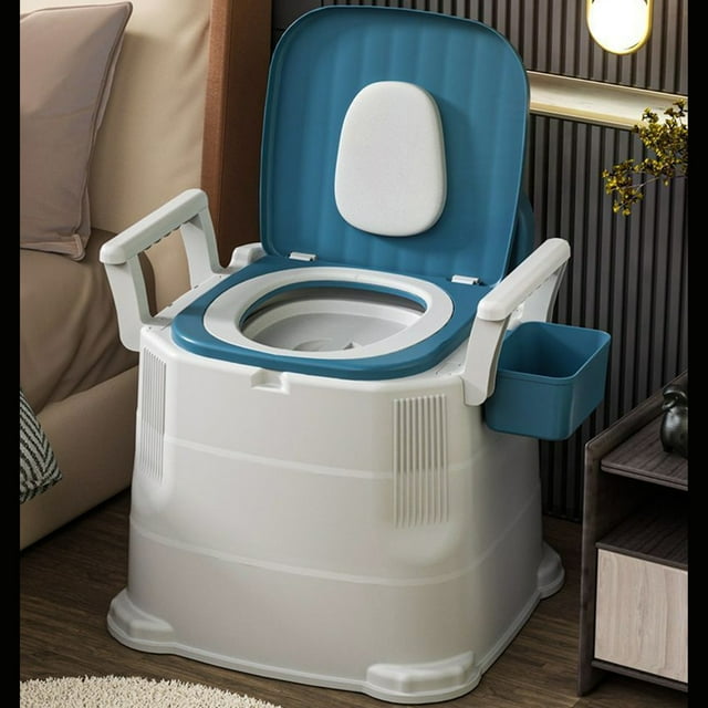 Bedside Commode, Portable Toilet for Adults, 3 Height Adjustable Potty Chair for Seniors with Armrest, Anti Slip and Anti Rollover, Toilet Chair for Elderly and Disabled