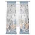 thumbnail image 7 of Beige Starfish Coastal Sheer Curtains 84 Inch Length 2 Panels Set, Blue Beach Nautical Coral Shell Vintage Voile Window Treatment Curtains Sheers Drapes for Bedroom/Living Room/Kitchen 52"x84"x2, 7 of 7