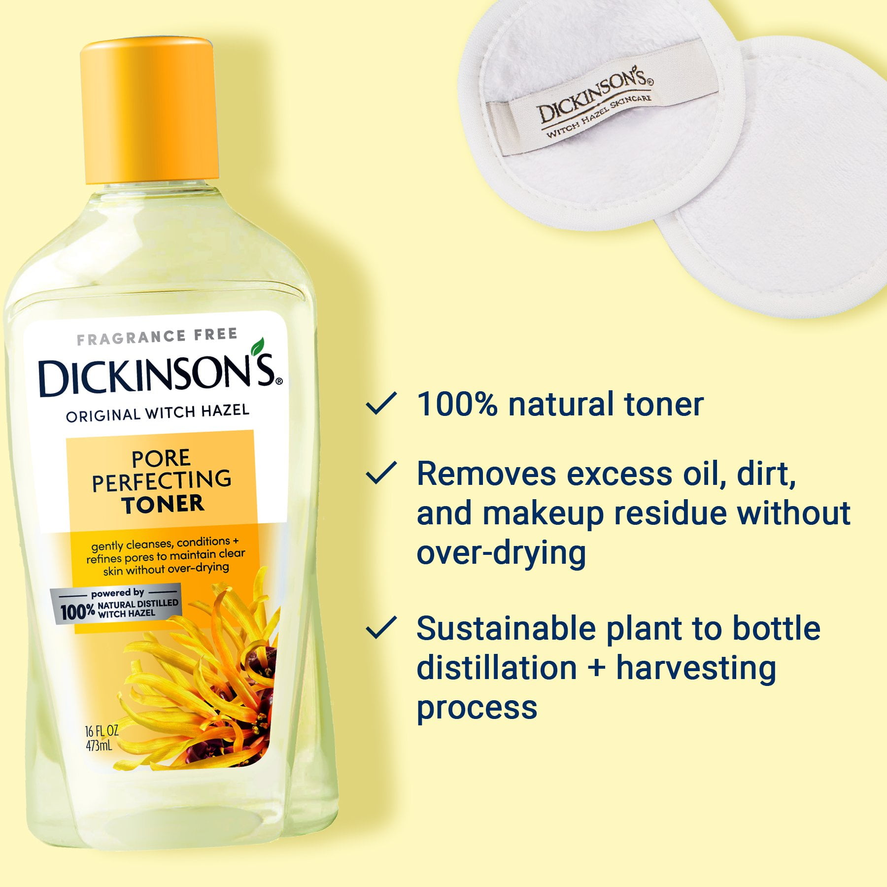 Dickinson's Original Witch Hazel Pore Perfecting Toner, 16 oz, 6 Pack