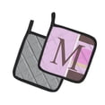 thumbnail image 2 of Carolines Treasures CJ1005-MPTHD Letter M Initial Monogram - Pink Stripes Pair of Pot Holders, 7.5HX7.5W, multicolor, 2 of 2