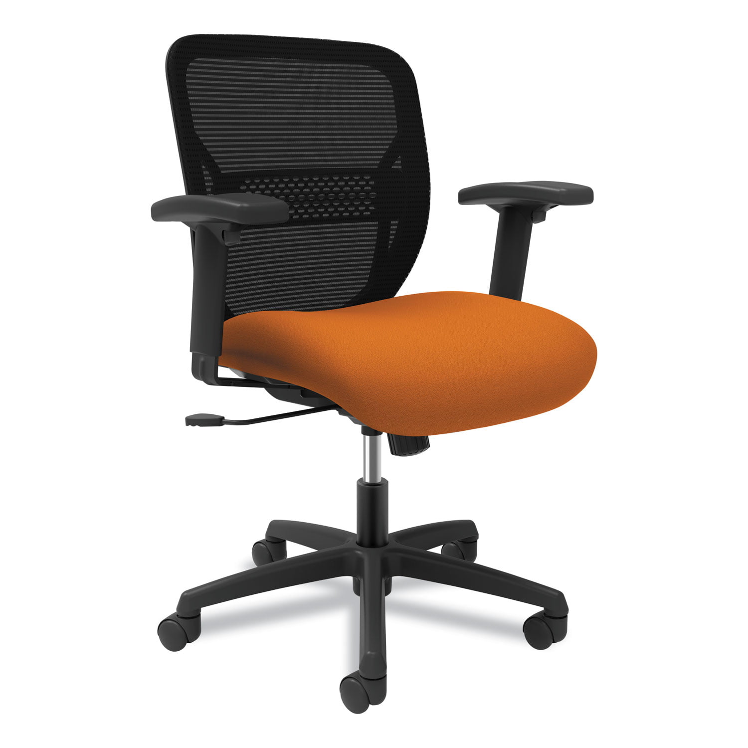 Task Office Chair Vinyl and Mesh Black Padded Seat Comfortable 250 lbs Support 