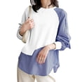 thumbnail image 3 of ZANZEA Women Blouse O-Neck Striped Patchwork Casual Daily Street Shirt Tops, 3 of 4