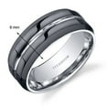 thumbnail image 2 of PEORA Modern 8mm Men's Genuine Black Titanium Wedding Ring Band, Comfort Fit, Size 9, 2 of 3