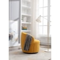 thumbnail image 2 of 360° Swivel Barrel Chair with Black Round Swivel Base, Teddy Fabric Accent Armchair for Living Rooms Dining Rooms Bedrooms,  Yellow, 2 of 9