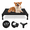 Black Elevated Dog Bed (No Mesh), variant on Pozico Elevated Dog Bed, Breathable Mesh Fabric with Metal Frame, Raised Pet Cot for Small Dogs and Cats, Washable Cooling Bed, Black, 18.5 x 18.5 Inch