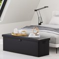 thumbnail image 6 of Storage Ottoman Bench,Fireproof＆Waterproof Folding Storage Bench with Lock(15”x 43”x15”),Leather Storage Chest with Handles＆2 Extra Storage Boxes,Storage Safe for Bedroom,Living Room,Black, 6 of 17