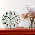 thumbnail image 2 of Coolnut Marine Ocean Animals Pattern Round Wall Clock, Battery Operated Silent Non Ticking Desk Clock for Home Bedroom Kitchen Office School Wall Clock 9.9 Inch Home Decor, 2 of 6