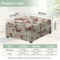 thumbnail image 7 of Xoenoiee Cardinal Flower Print Waterproof Stretch Ottoman Cover Square Folding Storage Stool Furniture Protector Soft Slipcover for Living Room, L, 7 of 7