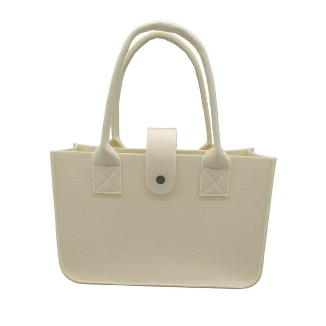 Women Handbag Portable Handle Solid Color Large Capacity Rectangle Gift Thickened Felt Ladies Tote Bag Purse Daily Life