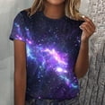 thumbnail image 2 of Title: Galaxy Print Round Womens Shirts Neck Short Sleeve T Basics Women Shirt for Women Long Sleeve Compression Women Long Sleeve Shirts for Women Shirt Shirts for Women, 2 of 4