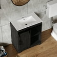 thumbnail image 3 of 24" Ceramic Wash Sink Drop in for Bathroom Cabinets, White, 3 of 4