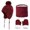Wine, variant on Hauaitttt Chicminie 3 Pcs/Set Children Hat Neck Warp Gloves Set Thickened Print Knitted Heat Retention Windproof Keep Warm Girls Boys Outdoor Scarf Gloves Set Boys Baseball Hat
