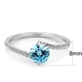 thumbnail image 2 of Womans Silver Aquamarine Ring High polished (no plating) 316L Stainless Steel Ring with AAA Grade CZ in Sea Blue DA014, 2 of 5