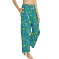 thumbnail image 2 of Uemuo Cute Shark Turtle Pattern Women's Wide Leg Palazzo Lounge Pants with Pockets Light Weight Loose Comfy Casual Pajama Pants-Large, 2 of 9