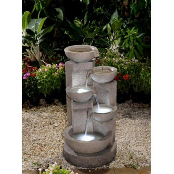 JecoInc FCL107 Multi-tier Bowls Water Fountain with Led Light