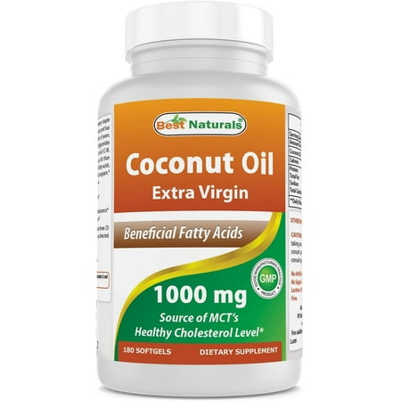 Best Naturals Extra Virgin Coconut Oil 1000 mg Softgel, 180 (Best Coconut Oil On The Market)
