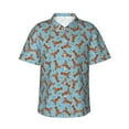 thumbnail image 1 of Balery Funny Lobsters Camisas hawaianas de manga corta para hombre, camisas playeras de corte holgado, camisas de vacaciones con botones,X-Large, 1 of 7