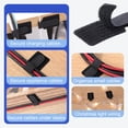 thumbnail image 4 of 50-Pack Gray Self-Adhesive Under-Desk Cable Ties, Reusable Hook And Loop Straps, Adjustable Cord Organizers For Taming Messy Wires, Keeping Desks And Workspaces Neat For Home,, 4 of 6