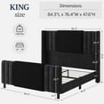 thumbnail image 2 of King Upholstered Bed Frame with LED Headboard & Footboard - Noiseless, Easy Assembly Platform Bed for Master Bedroom and Guest Room, Black, 2 of 7