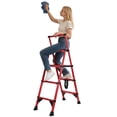 thumbnail image 4 of Dapmiu Multi-Purpose Household Folding Telescopic Ladder Made of aviation aluminum alloy,supports 330lbs at just 6kg,Features air-cushion retraction, anti-slip steps & feet., 4 of 8
