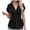 Black, variant on Women's Elegant Wrap V Neck Peplum Tops Cap Sleeve Stretchy Ruched Ruffle Dressy Blouses Shirts (Black, M)