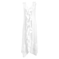 thumbnail image 5 of ChaoHeng Sundresses for Women for 2026 Solid Round Neck Tier Ruffle Sleeveless Flowy Beach Summer Dresses White S, 5 of 6