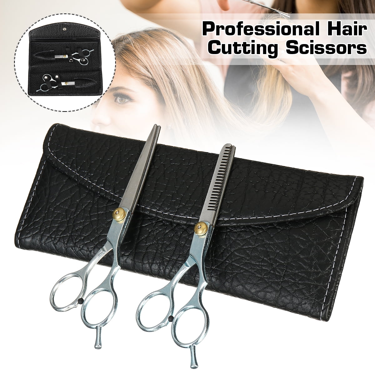 3pcs Professional Hair Cutting Scissors, Thinning Shears, Hair Razor