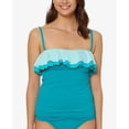 thumbnail image 1 of Bleu By Rod Beattie Ruffled Bandeau Tankini Top (Bright Green, 10), 1 of 1