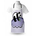 thumbnail image 3 of Panda Apron Panda Bear Sleeping on Cloud in Starry Night Sky Children Cartoon Illustration Print, Unisex Kitchen Bib Apron with Adjustable Neck for Cooking Baking Gardening, Lilac Black, by Ambesonne, 3 of 3