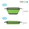 thumbnail image 5 of Unique Bargains Collapsible Colander 2 Size Silicone Square Foldable Strainer for Pasta, Vegetables, Fruits - Blue Green Small, 5 of 6
