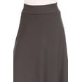 thumbnail image 5 of Women's Casual Solid Flare A-line Long Skirt with Elastic Waistband, 5 of 6