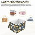 thumbnail image 6 of Yayeee Collapsible Cube Storage Bin with Lid Fabric Closet Decorative Basket with Handles, Navy Floral Pattern, 6 of 7