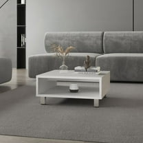Avondale Coffee Table with Open Storage in Melamine, White (Modern Design)