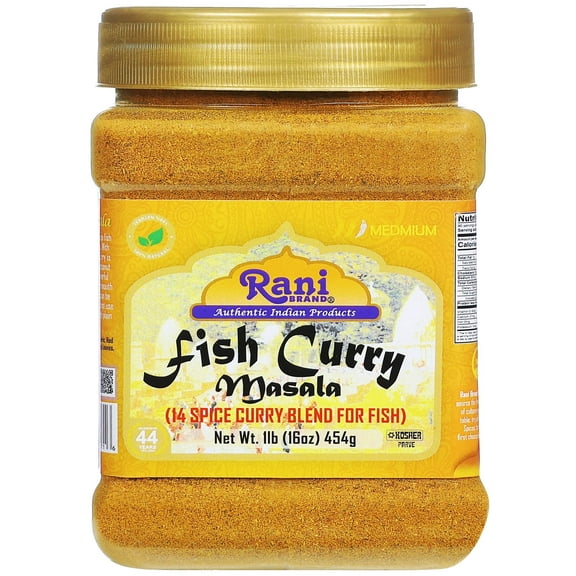 Rani Fish Curry Masala (14-Spice Curry Blend for Fish) 16oz (1lb) 454g PET Jar ~ All Natural | Vegan | Gluten Friendly | NON-GMO | Kosher | Indian Origin