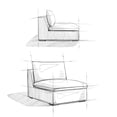 thumbnail image 3 of Simpli Home Jasmine Center Armless Sofa Module in Performance Fabric, 3 of 11