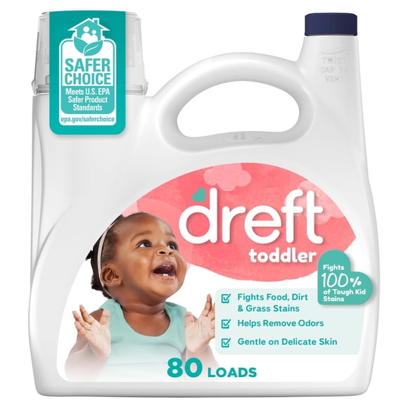 Detergente para ropa Dreft Toddler 80 cargas, 3 en 1, 3,11 litros