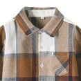thumbnail image 3 of UAYOTSE Boys Girls Flannel Plaid Shirt Jacket Long Sleeve Lapel Button up Pocketed Shirts Regular Fit Casual Fall Coat(3-6 Months,T10-Brown), 3 of 3