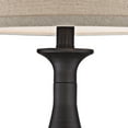 thumbnail image 4 of Regency Hill Ben Rustic Farmhouse Table Lamps 25" High Set of 2 Dark Bronze with Table Top Dimmers Beige Linen Drum Shade for Bedroom Living Room Home, 4 of 9