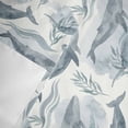 thumbnail image 3 of Whales Window Valance for Kitchen, Watercolor Gradient Grey Green Whale Seaweed Beige Rod Pocket Short Curtain for Small Windows, Light Filtering Decorative Valance, 60 x 14 Inch, 3 of 9