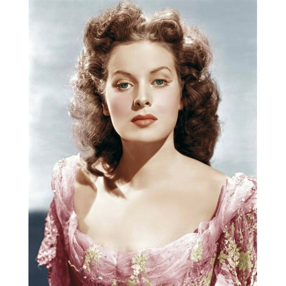 Maureen O'Hara 1940's classic Hollywood glamour portrait in pink 8x10 photo