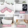 thumbnail image 4 of 2-Piece Kitchen Rugs Set Non-Slip Mats Carpet Floor for Kitchen, Bathroom (19.7"x27.6" & 19.7"x47.2") Cherry and Pink Bow Pattern, 4 of 7