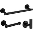 thumbnail image 1 of 3-Pieces Bathroom Hardware Set SUS304 Stainless Steel Round Wall Mounted - Includes 12" Hand Towel Bar, Toilet Paper Holder, Robe Towel Hooks,Bathroom Accessories Kit, 1 of 7