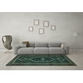 thumbnail image 3 of Ahgly Company Indoor Round Persian Turquoise Blue Traditional Area Rugs, 3' Round, 3 of 4