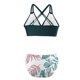 thumbnail image 4 of Traje de baño de verano para mujer, con estampado de moda, con cojín en el pecho y sin soporte de acero, sin espalda, con tirantes, de nailon., 4 of 6