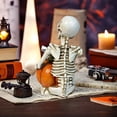 thumbnail image 5 of Halloween Decorations, Resin Skeleton Man Holding a Pumpkin Figurine for Table Garden Home Decor, Halloween Skeleton Ornaments Gifts, 5 of 5