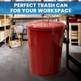 thumbnail image 3 of CHTER 20 Gallon Metal Trash Can with Lid Outdoor Large Trash Bin Steel Garbage Can for Garage Patio Farmhouse Bucket Bird Seed Storage Can Heavy Duty Round Container, Red, 3 of 9